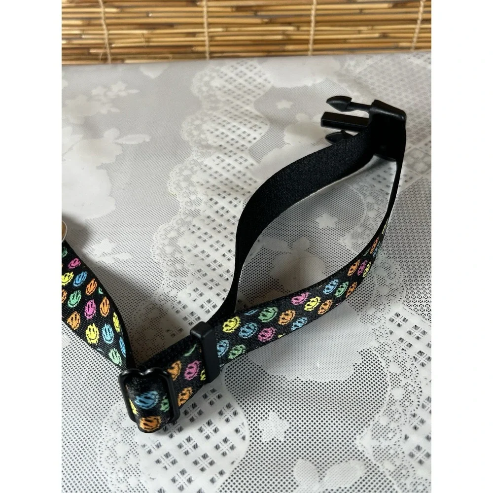 Buckle-down Dog Collar Smiley Faces Melted Mini Repeat Angle Black 15-26